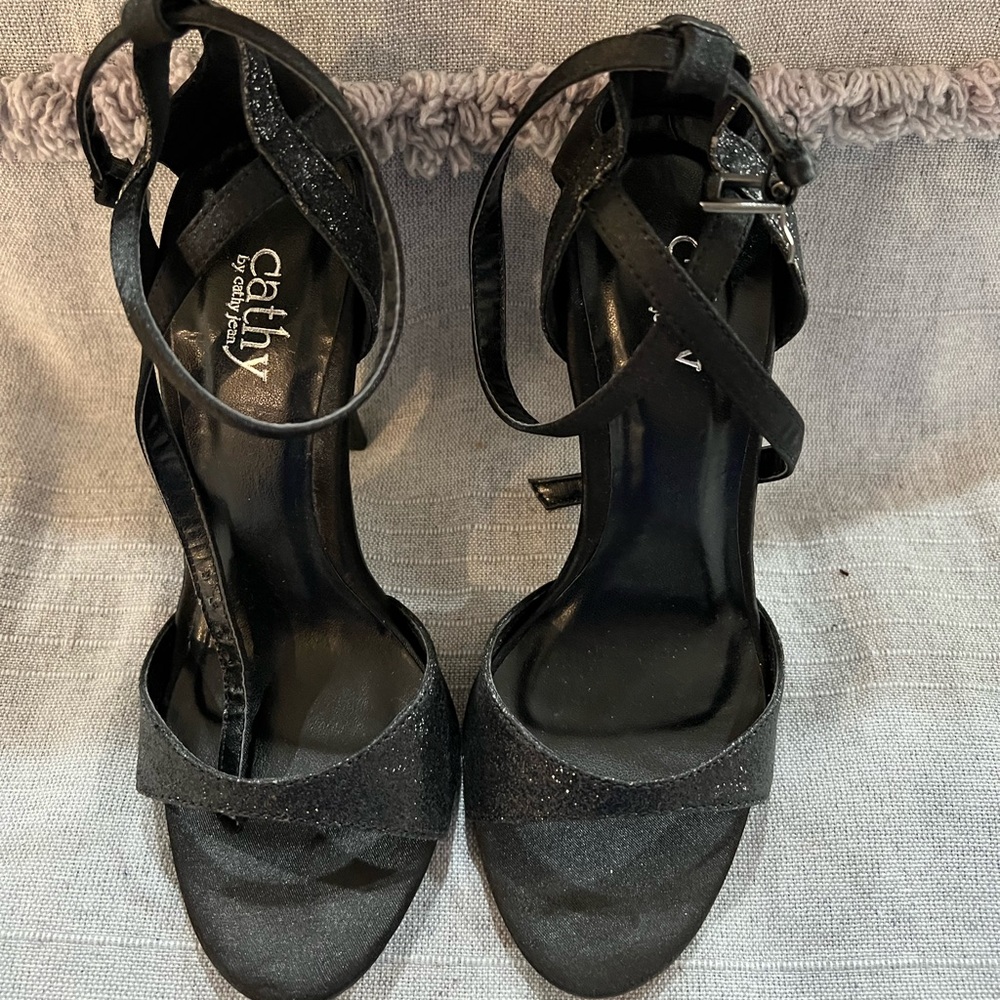Black glitter Cathy Jean high heals
